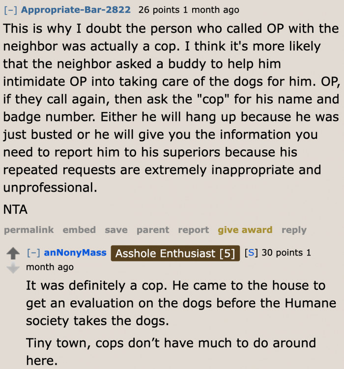 But the OP clarified that it was indeed a cop who called.