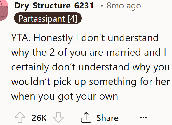 A Redditor said they don't understand why the two of them are married