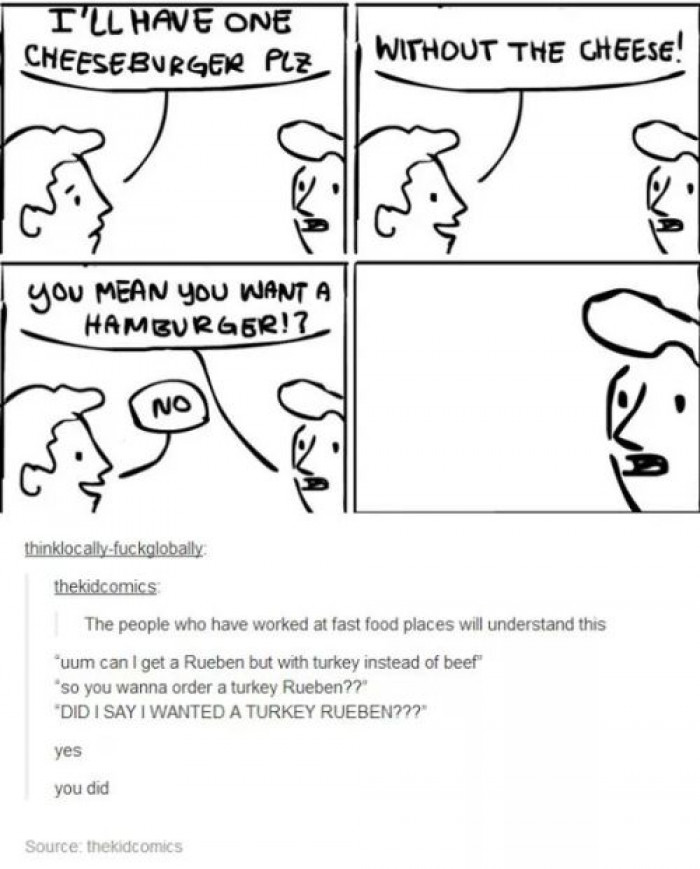 1. Cheeseburger without cheese