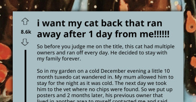 Entitled Mom Tries to Take Redditor's Cat Because Her Daughter Wants It, But the Cat's Microchip Ruins Their Plans