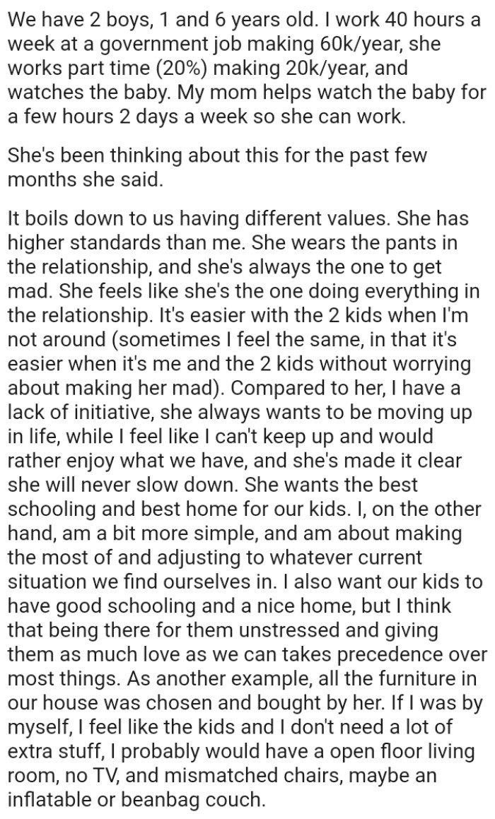 OP's Wife Wears the Pants in the Relationship, and She's Always the One to Get Mad