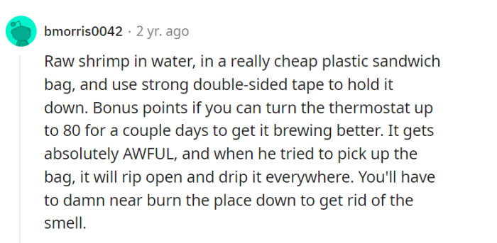 Well, that's a recipe for a seafood disaster! A culinary experiment that takes 'roommate warfare' to a whole new level—let's hope things don't boil over in the process!