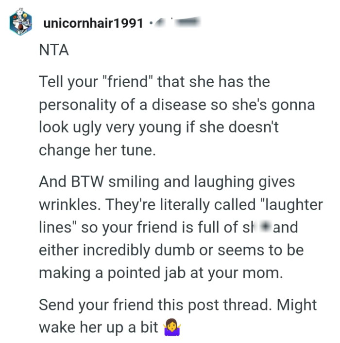 The OP should send her friend this post thread