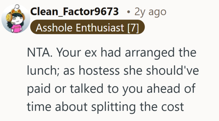 Clear expectations upfront might have saved everyone from the awkward aftermath.