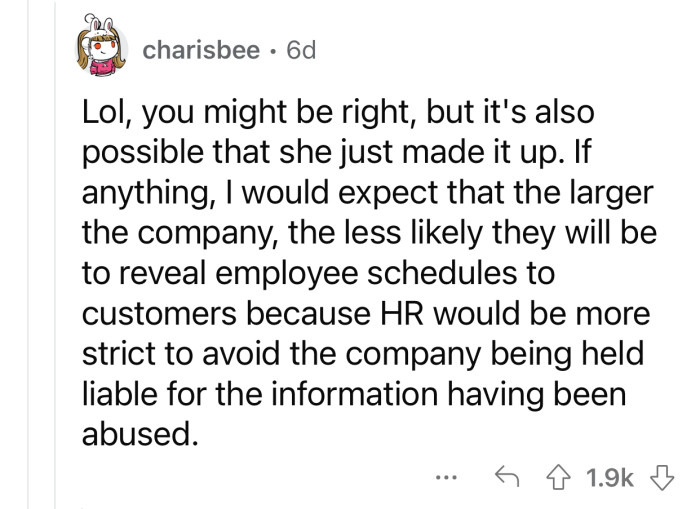 Companies don't go around sharing their employees' info.