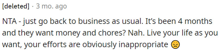 OP should be free to live life as he chooses.