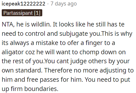 OP needs to set clear boundaries.