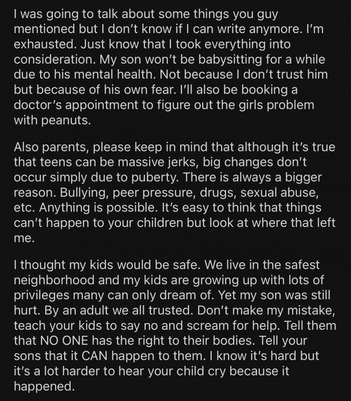 Children need to understand these things so that they can help prevent it themselves.