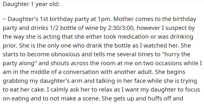 Then, the next incident was when her daughter was 1 year old: