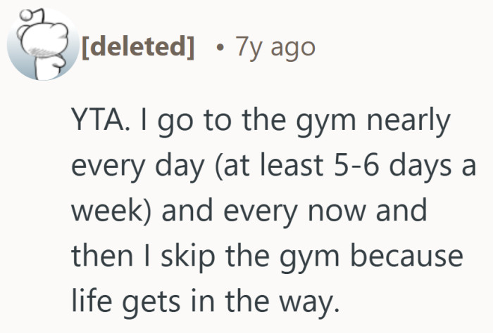 A reminder that missing one workout does not undo months of effort. Life tends to win occasionally.