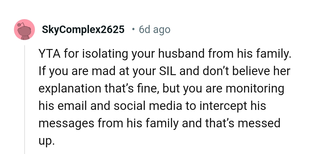 Intercepting the husband's messages