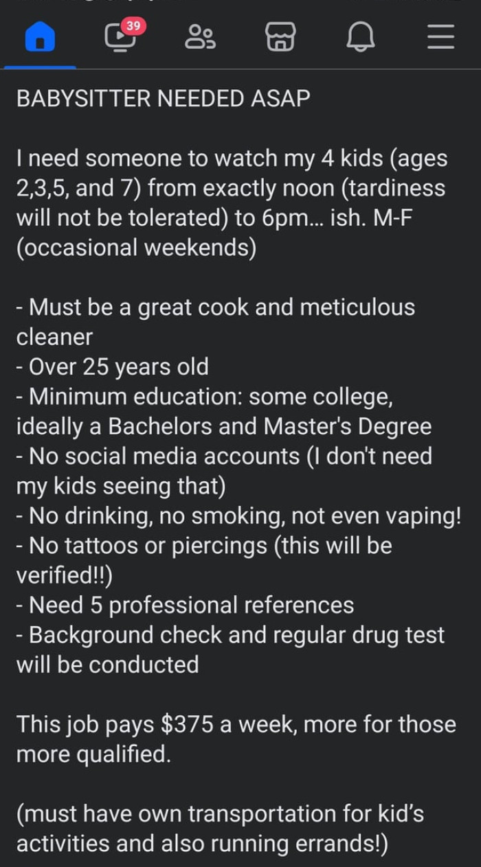 Here's the ridiculous list