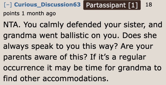 Some Redditors want the grandma out of their house if this happens often.