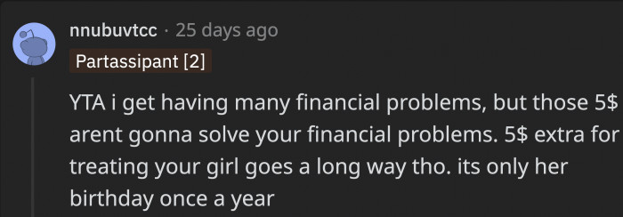 Financial problems are relatable, but it was only once a year