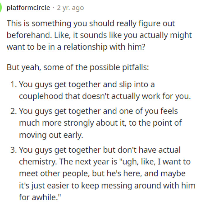This person had a lot to say, and they basically laid out every type of scenario that could happen if she continued down this route.