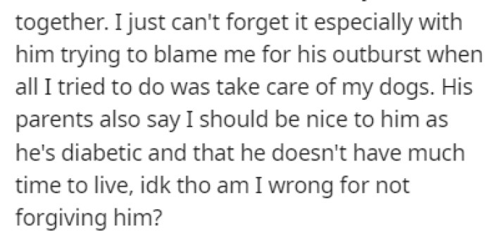 OP refuses to forgive her stepfather even though it's been three years since the incident