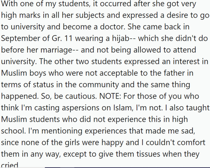 These are the triggers - high grades, desire to continue education, or 