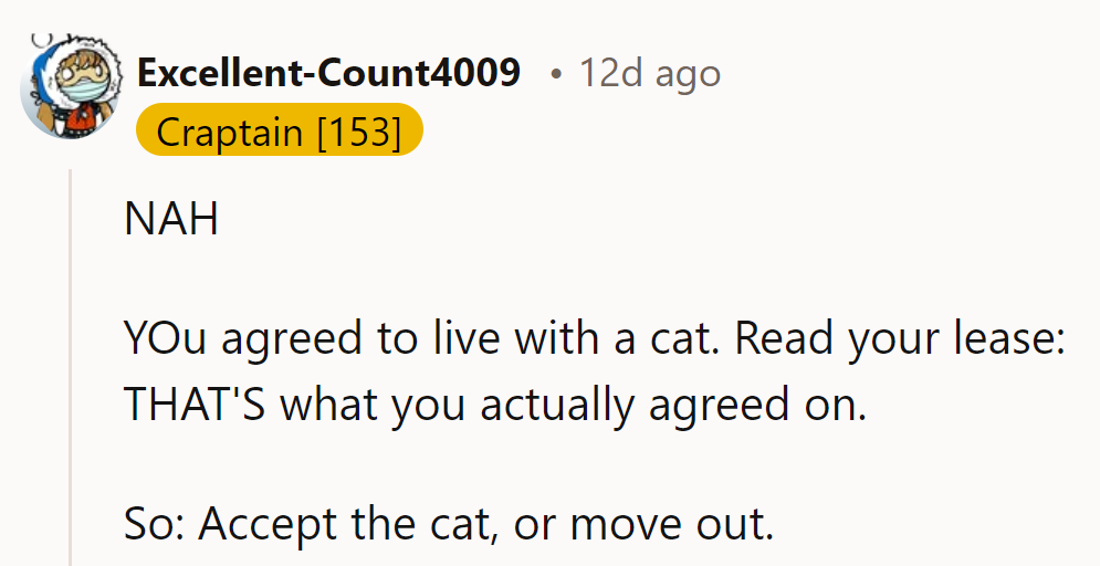 NAH. Leases and cats don't always see eye to eye.