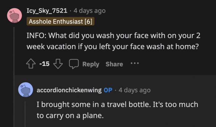 To clarify, OP weighed the bottle after putting some in a travel bottle he used while he was away