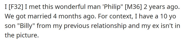 The OP said she married a great man: