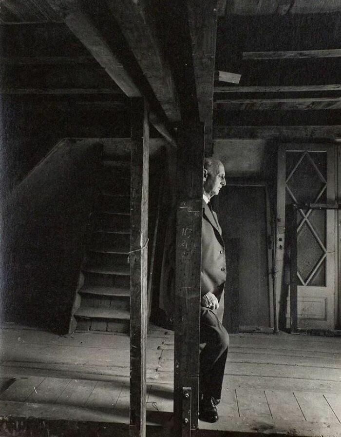 "Anne Frank’s Father Otto, Revisiting The Attic Where They Hid From The Nazis. He Was The Only Surviving Family Member (1960)"