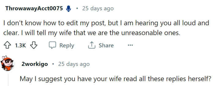 OP responded to all these negative comments, and it seems that he is coming around