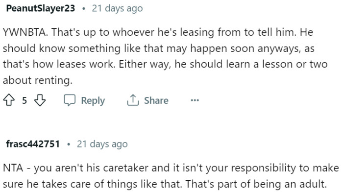 OP is not his caretaker.