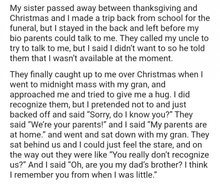 They sat behind us, and I could just feel the stare