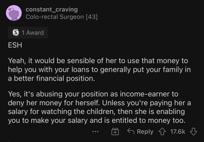 Here's how the Reddit community reacted to u/sloanaita's dilemma: