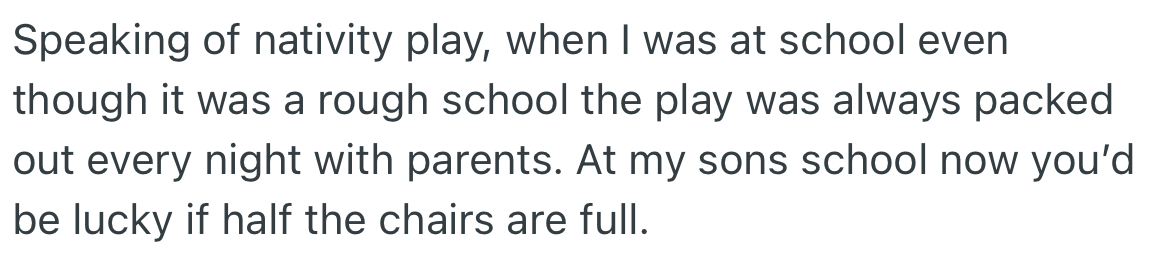 OP explains that school plays back then were crowd-pulling events.