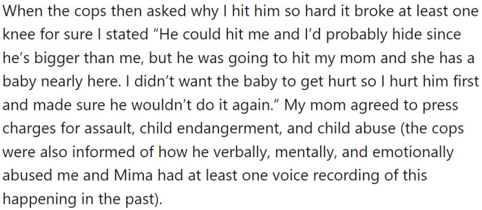 The man tried to accuse OP of assaulting him, but OP's grandmother intervened and provided evidence of the man's past abusive behavior.