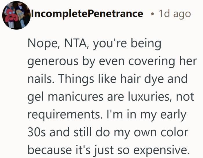A few adults admitted they skip the salon themselves because the cost adds up fast.