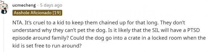 People are suggesting things left and right to try to get her a solution.