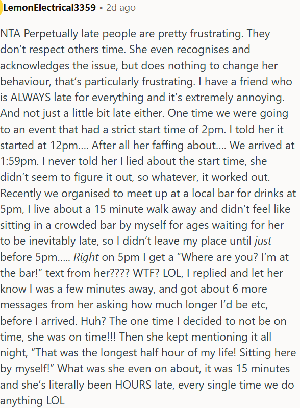 Those people don't respect others' time.