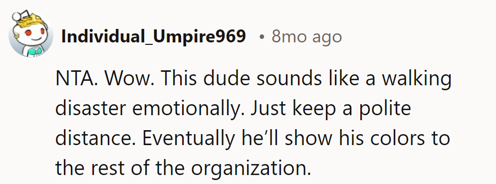Quite the emotional rollercoaster. Best for him to keep his distance; his true colors will shine through eventually.