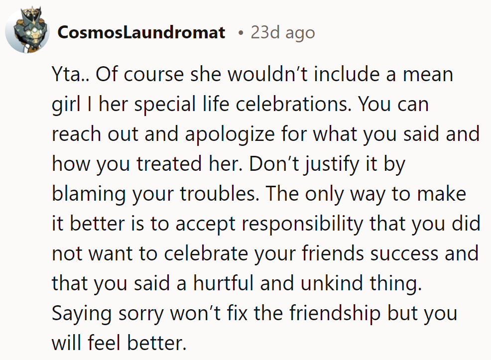 An apology could pave the way to healing—if she's willing to try.