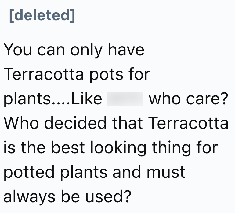 Only terracotta pots