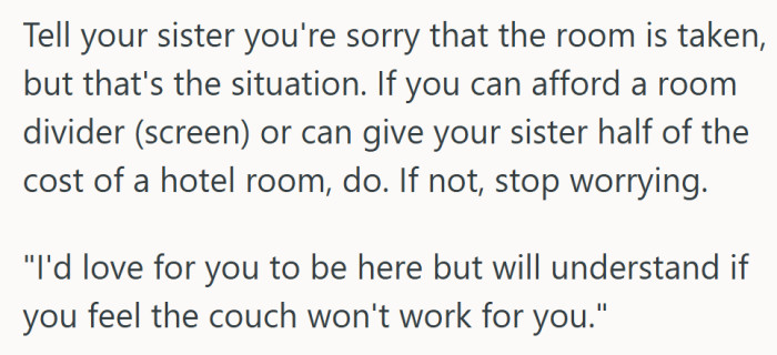 A gentle nudge that sometimes the only grown-up answer is a calm “the room is taken” and an open invitation to join anyway.
