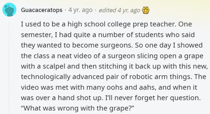 38. We hope she wasn't being serious with that question