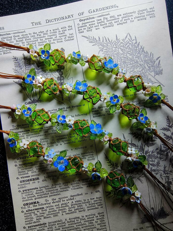 "I Wove Some Bracelets Using Crystals And Waxed Cord. Don’t They Look Like Vines Trying Their Best To Grow?"