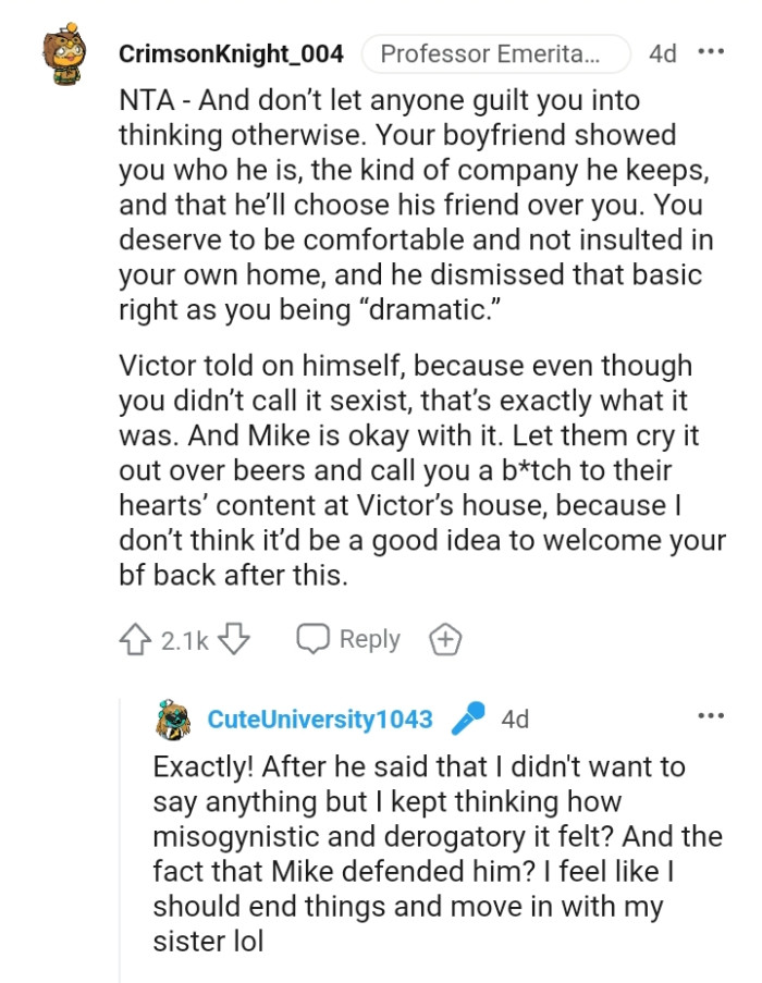 He dismissed that basic right as the OP being dramatic