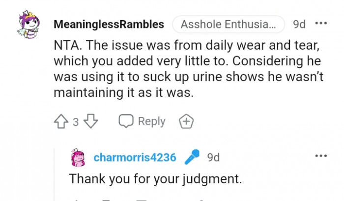 He was not maintaining it as it was