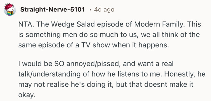 “This is something men do so much to us.”