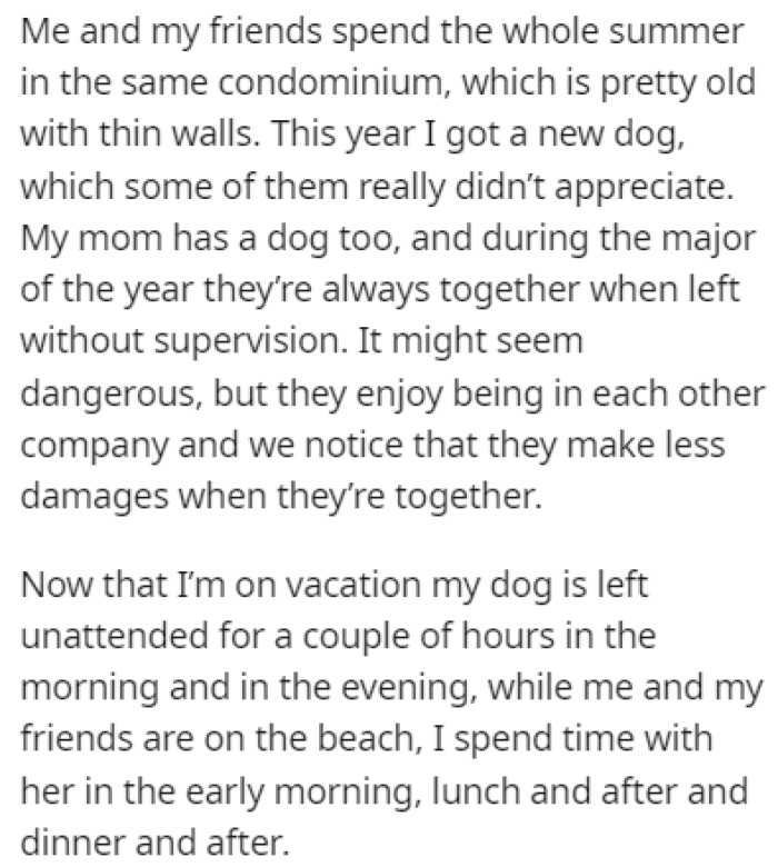 OP and his friends spend their entire summer living together in a condominium