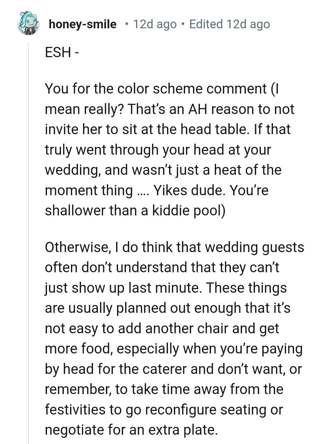 That's an AH Reason Not to Invite Her