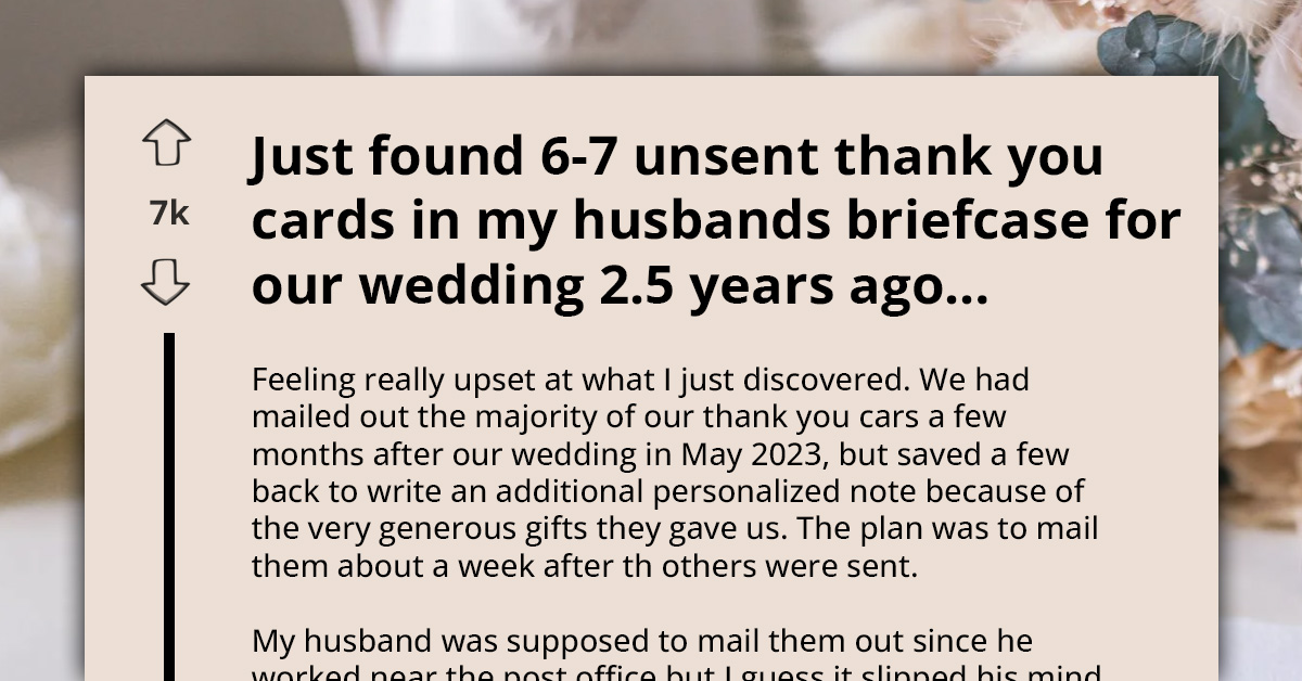 A Couple Faces The Awkward Reality Of Sending Wedding Thank-You Notes Two Years After The Big Day
