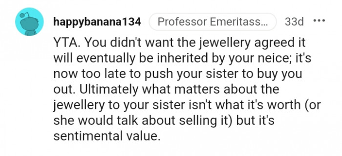 You didn't want the jewelry