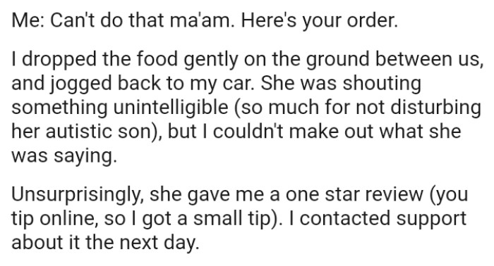 The OP couldn't make out what she was saying