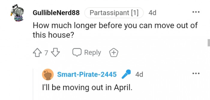 The OP reveals when he'll be leaving