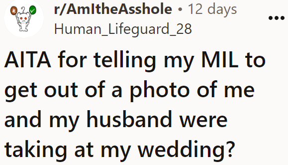 The OP attempted to get an official wedding photo of her and her husband but to no avail.